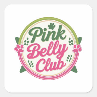 Étiquette Carré du logo du Club Belly Rose