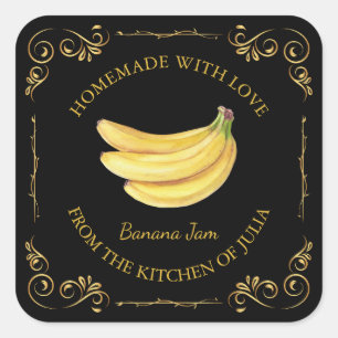 Étiquette Carré vintage à la confiture de banane f
