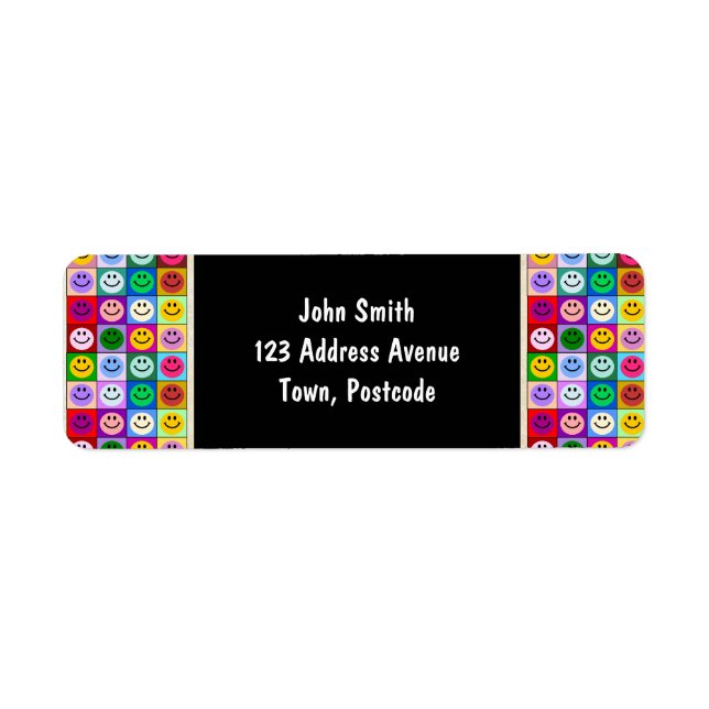 Étiquette Carrés de face arc-en-ciel (Devant)