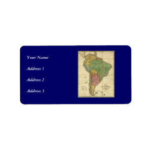 Étiquette Carte 1826 de l'Amérique du Sud de cru par Anthony