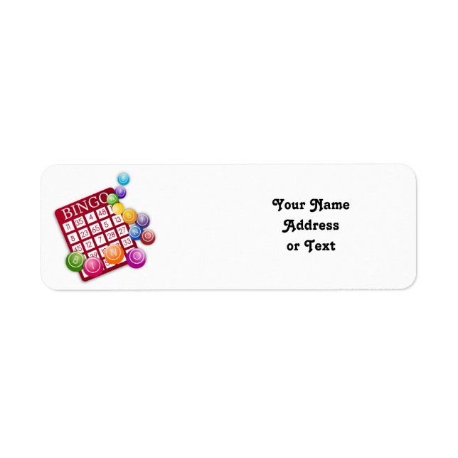 Étiquette Carte BINGO avec boules BINGO (Devant)