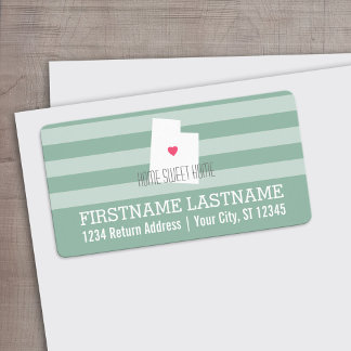 Étiquette Carte de l'Utah Maison État Amour avec Cœur Person