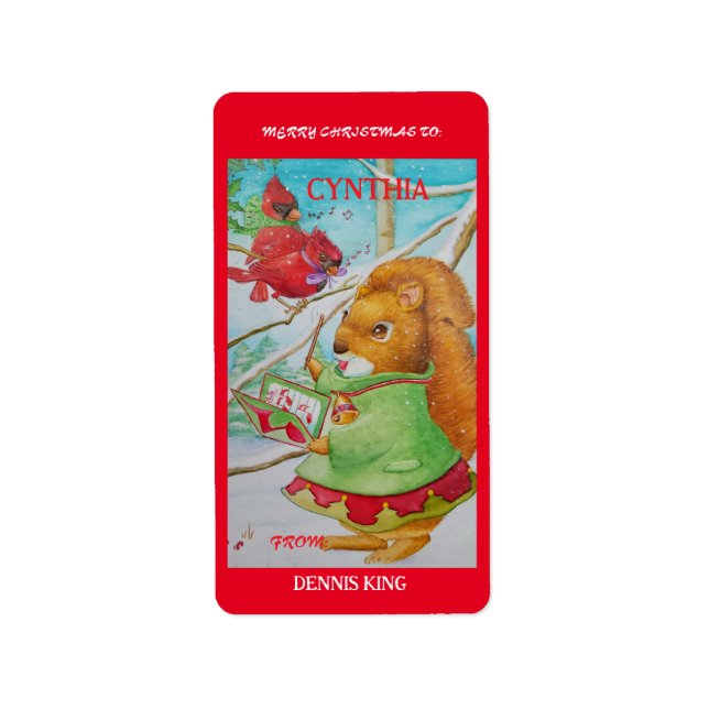 Étiquette Carte de Noël de ma petite-fille sucrée personnali (Devant)
