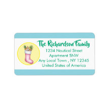 Étiquette Carte de vacances à thème nautique