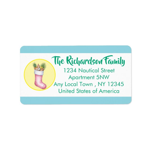 Étiquette Carte de vacances à thème nautique (Devant)