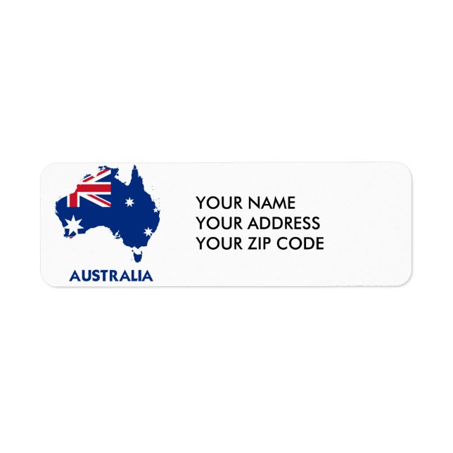 ÉTIQUETTE CARTE DRAPEAU AUSTRALIENNE (Devant)