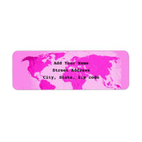 Carte du monde Abstrait rose violet Art Voyageur t