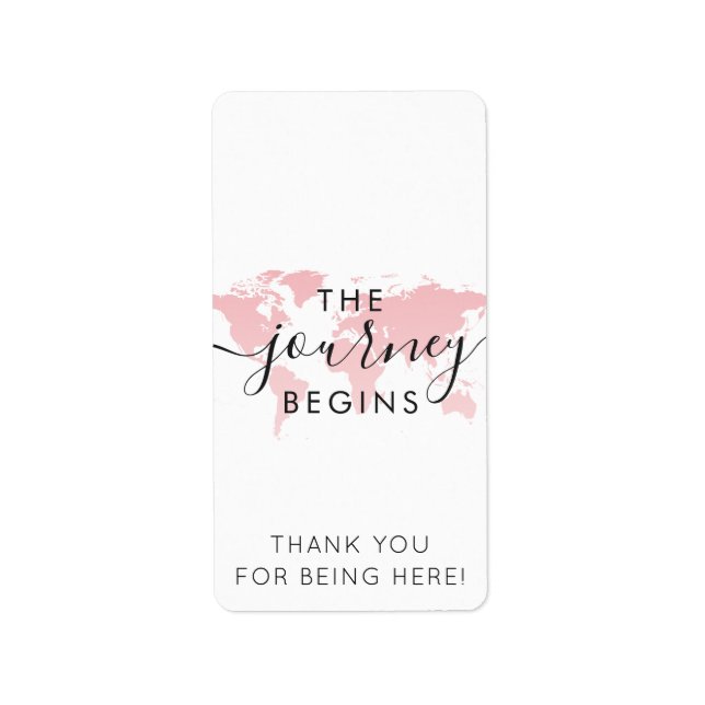Étiquette Carte du monde rose Début du voyage Mini Barre de  (Devant)