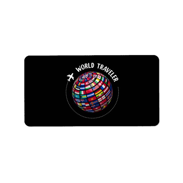Étiquette Carte du voyageur du monde, Voyageur du monde, Pay (Devant)