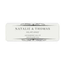 Carte élégante de retour d'adresse de mariage coul