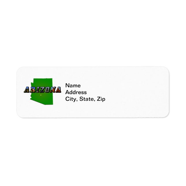 Étiquette Carte et texte de l'image de l'Arizona (Devant)