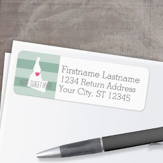 Étiquette Carte Idaho Accueil Amour d'état avec coeur person