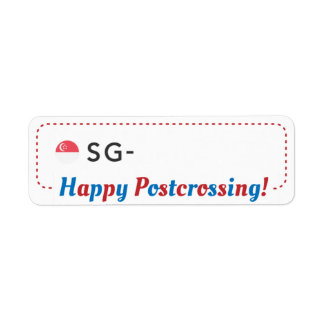 Étiquette Carte postale de poste SG Singapore