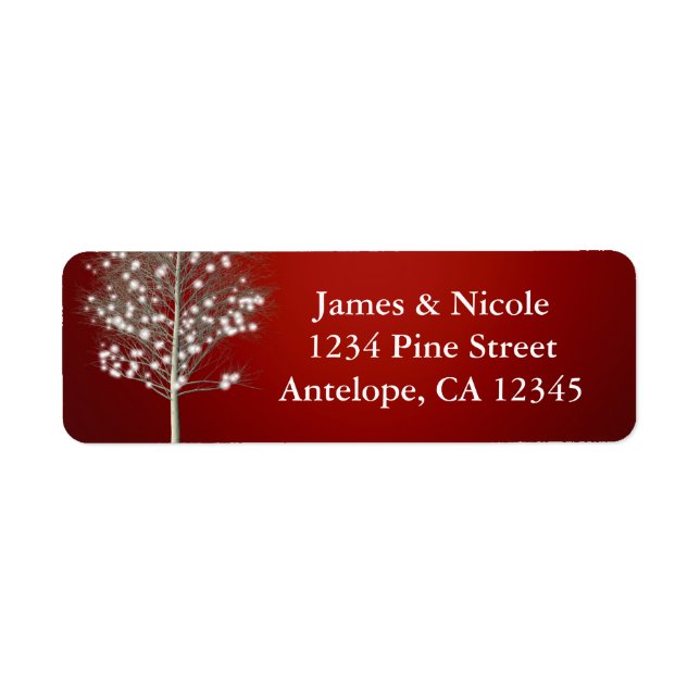 Étiquette Cartes d'invitation pour fête de Noël arbre rustiq (Devant)