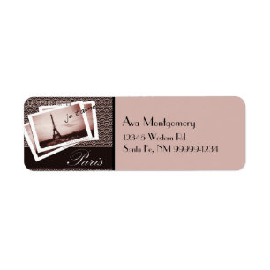 Étiquette Cartes postales de Paris Adresse de retour Label