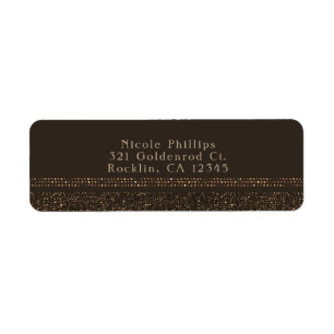Étiquette Carton d'invitation de fête Bronze Brun Chic Étinc
