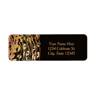 Étiquette Carton d'invitation exotique guépard orange bronze