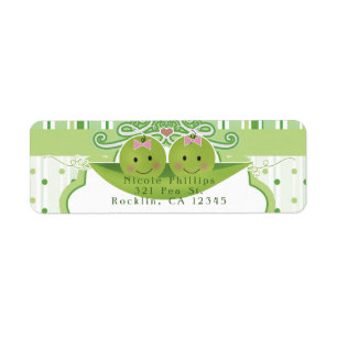 Étiquette Carton d'invitation pour Baby Shower pour jumelles