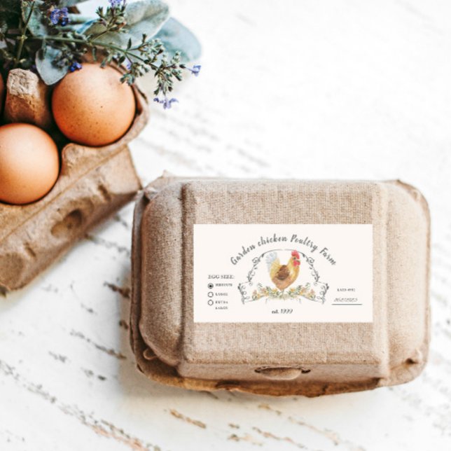 Étiquette carton d'oeuf de poulet de crête d'aquar (Créateur téléchargé)