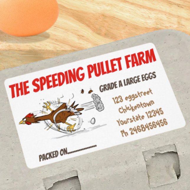 Étiquette Carton d'oeuf de poulet drôle (Add some humour to your egg cartons with fun labels!)