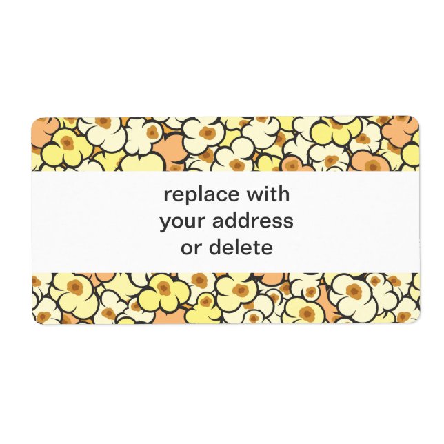 Étiquette Cartoon Popcorn (Devant)