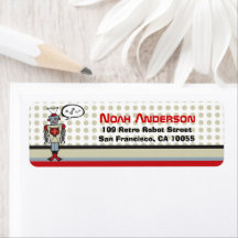 Cartoon Retro Robot Cute Kids Boy Anniversaire Adr