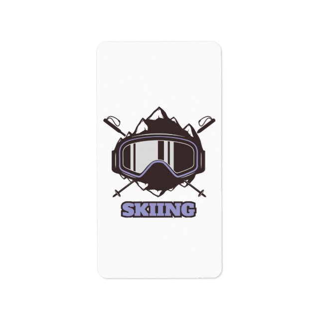 Étiquette Casque de ski cool (Devant)