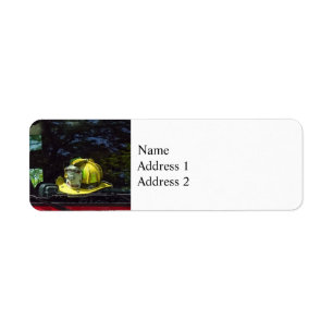 Étiquette Casque du capitaine du feu jaune