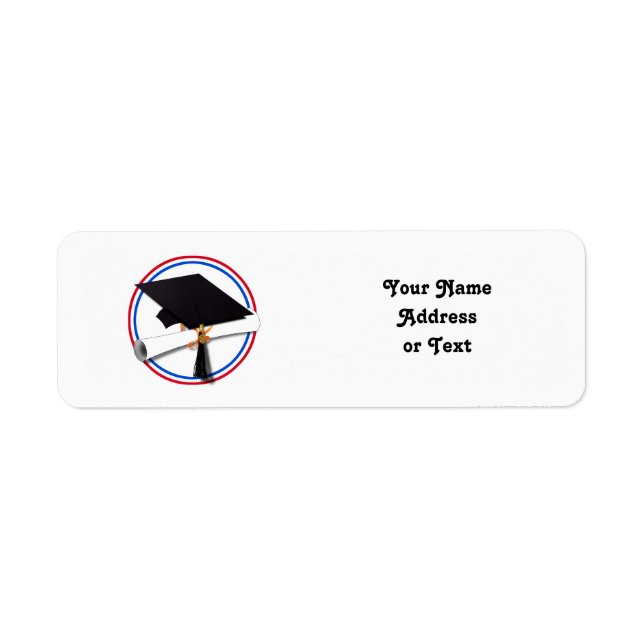 Étiquette Casquette de 2e année avec diplôme - Couleurs de l (Devant)