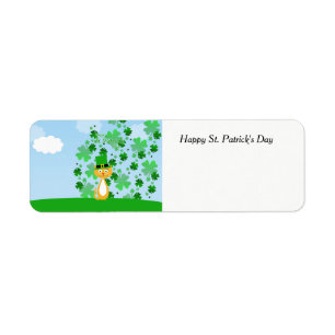 Étiquette Cat animé pour la Saint Patrick de la Joyeuse Sai