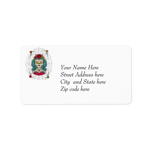 Étiquette Catrina Día de Muertos Web (Devant)