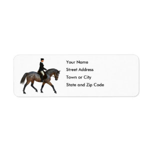 Étiquette Cavalier de dressage sur l'étiquette de adresse d