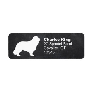 Étiquette Cavalier King Charles Spaniel Silhouette Adresse