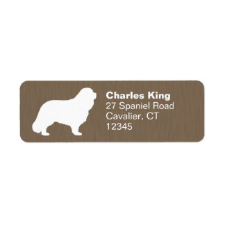 Étiquette Cavalier King Charles Spaniel Silhouette Adresse