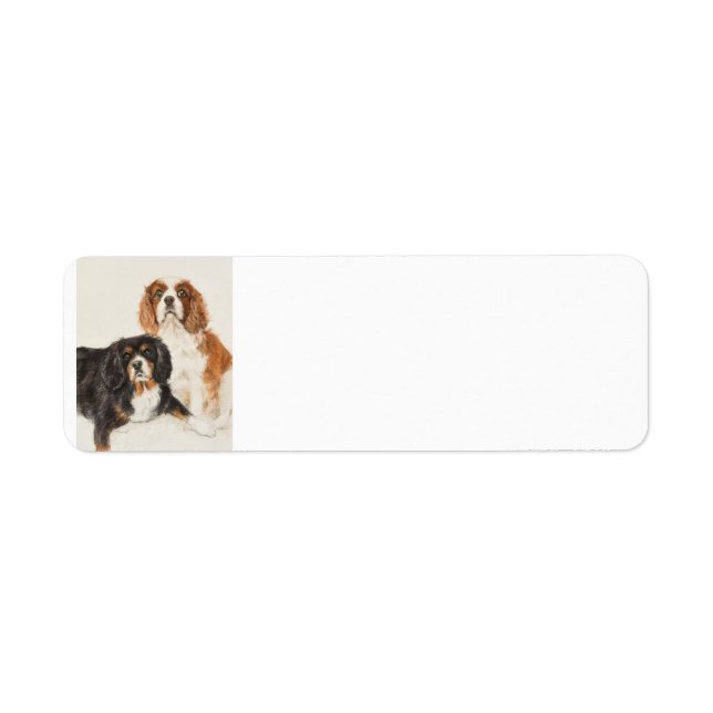 Étiquette Cavalier King Charles Spaniels peinture (Devant)