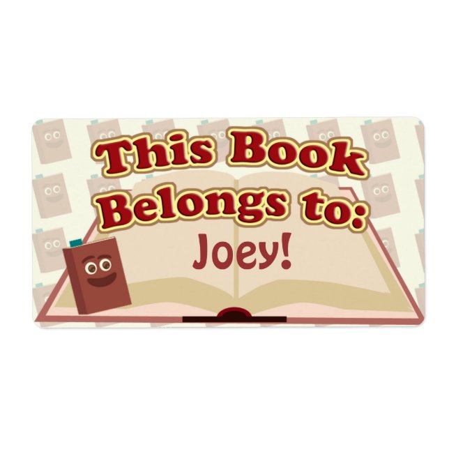 Étiquette Ce Livre Appartient À : (Devant)