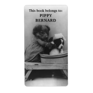 Étiquette Ce livre appartient à Bookplate Vintage Puppies