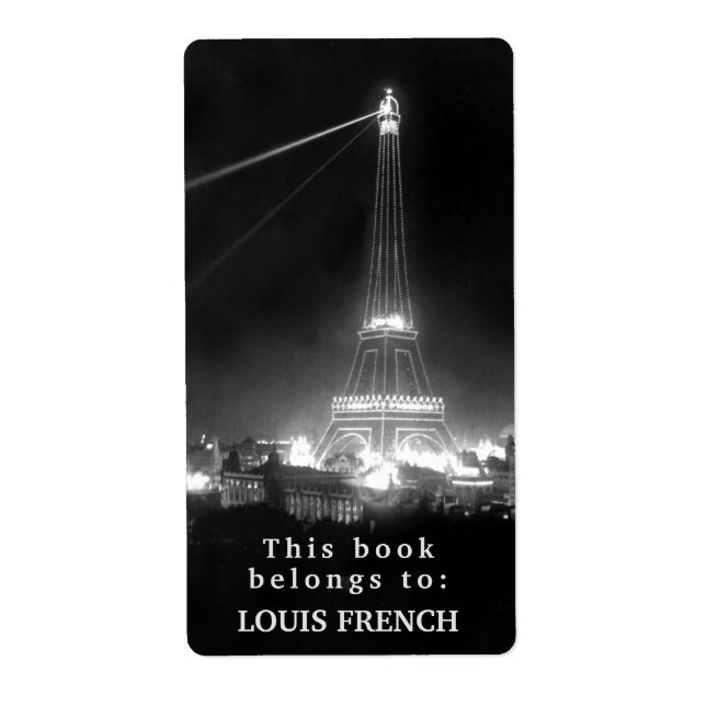 Étiquette Ce livre appartient à la plaque d'immatriculation  (Devant)