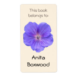 Étiquette Ce Livre Appartient À Nom Personnalisé Fleur Bleue