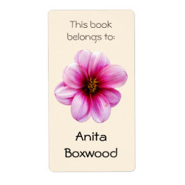 Étiquette Ce Livre Appartient À Nom Personnalisé Fleur Rose