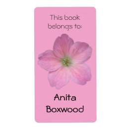 Étiquette Ce Livre Appartient À Nom Personnalisé Fleur Rose