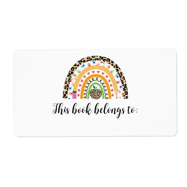 Étiquette Ce Livre Appartient À Rainbow Moderne (Devant)