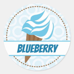 Étiquette Cercle de crème glacée bleue