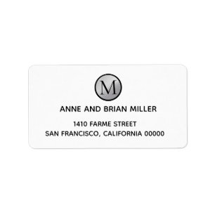 Étiquette cercle monogramme mariée & mariée mariage blanc