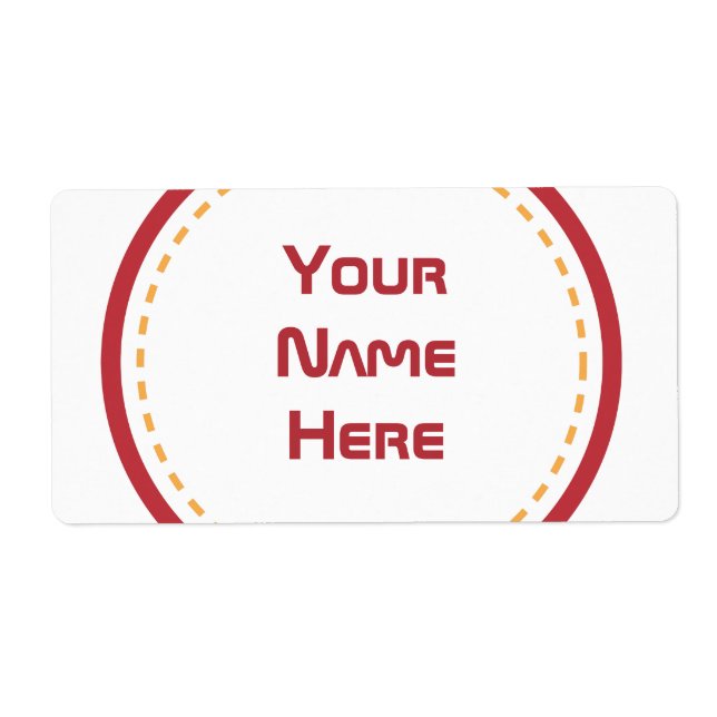 Étiquette Cercle rouge orange (Devant)