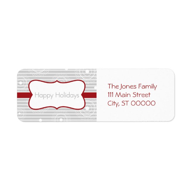 Étiquette Cercles de Noël - Argent Bleu (Devant)