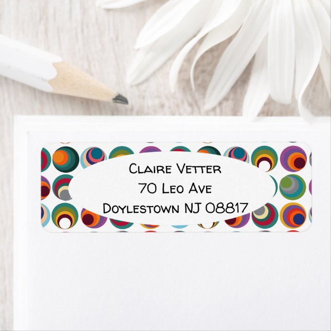 Étiquette Cercles modernes du milieu du siècle (En situation)