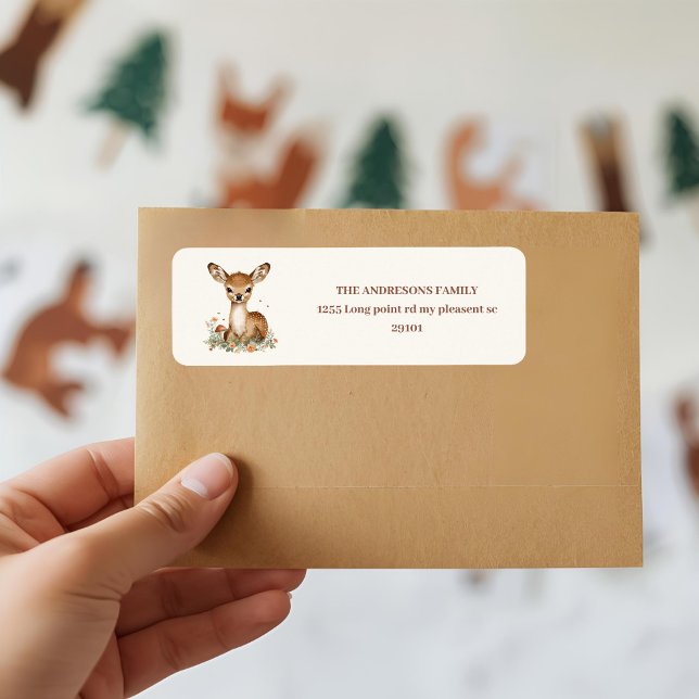 Étiquette Cerf des bois | Animaux rustiques de la forêt (Créateur téléchargé)