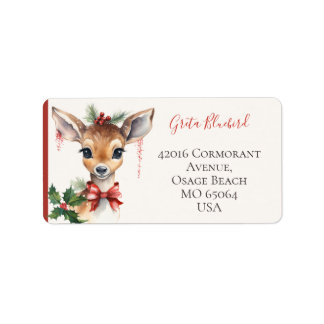 Étiquette Cerf mignon fantaisiste boho Noël personnalisé