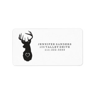 ÉTIQUETTE CERFS COMMUNS DE HIPPIE AVEC DES COEURS
